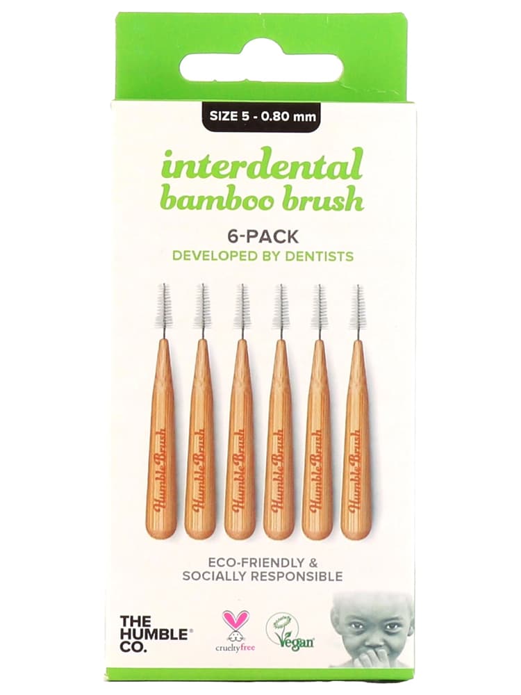 The Humble Co. 6 Brossettes Interdentaires en Bambou - Taille : Taille 5 : 0,80 mm